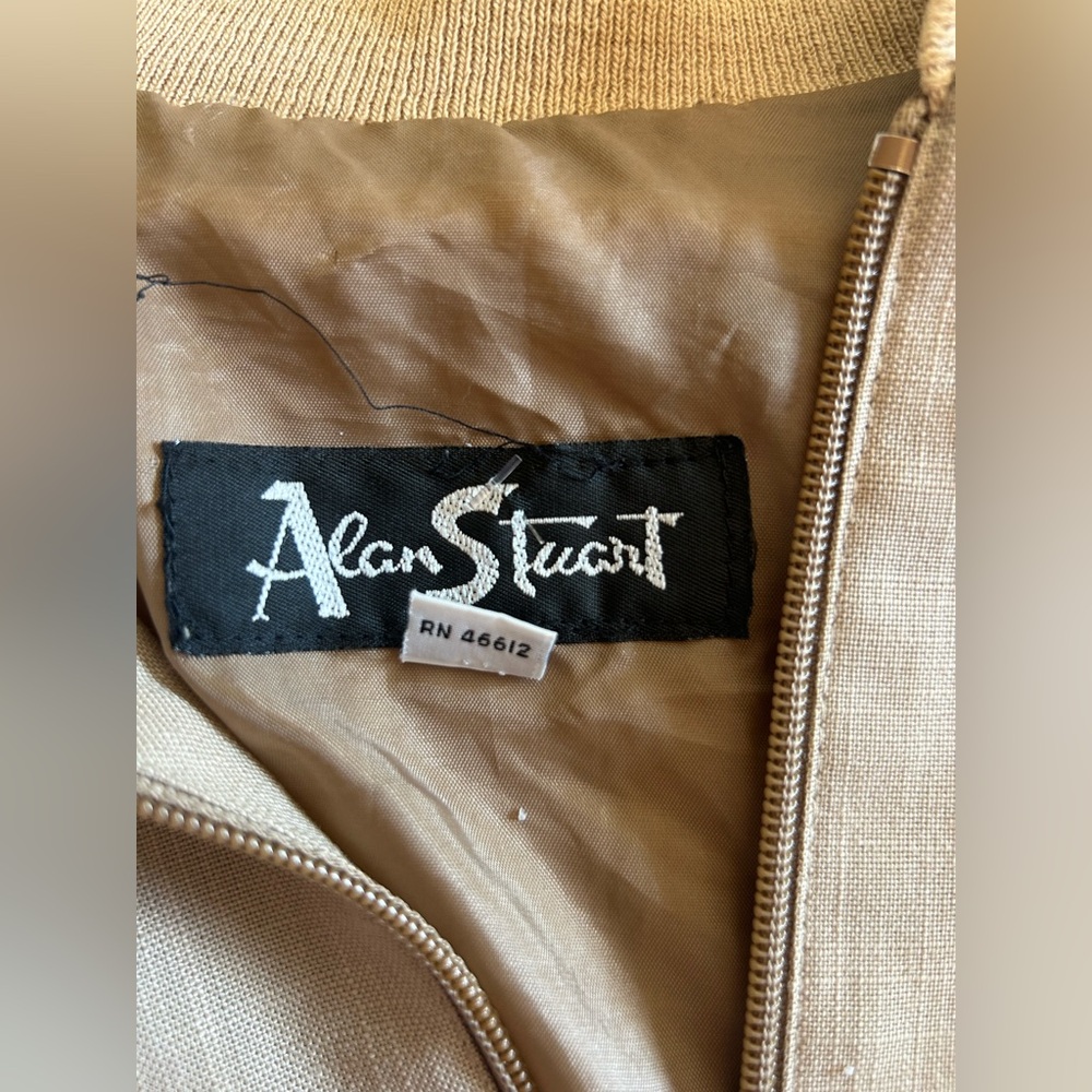 Vintage Alan Stuart Tan Bomber Jacket Mens Medium Made USA - Picture 9 of 10